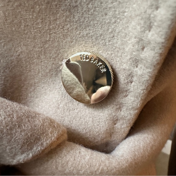 NWT Ted Baker London Wool Cashmere Blend Camel/Tan Wrap Coat w/Belt, Size 2 - Picture 9 of 16